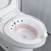 Foldable Squat Free Sitz Bath,Sitz Bath for Toilet Hemorrhoids Postpartum Care to Treat Postpartum Wounds, Hemorrhoids, Perineal Care, Episiotomy Recovery,Reusable Anal and Vaginal C(Pink)